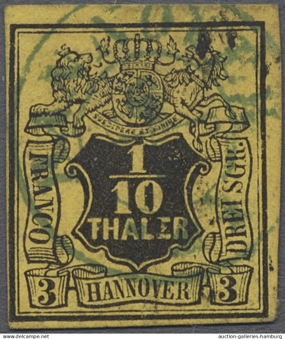 O/Brf. Hannover - Marken Und Briefe: 1/10 Thaler Schwarz/gelb Mit Plattenfehler "F" Sta - Hanover