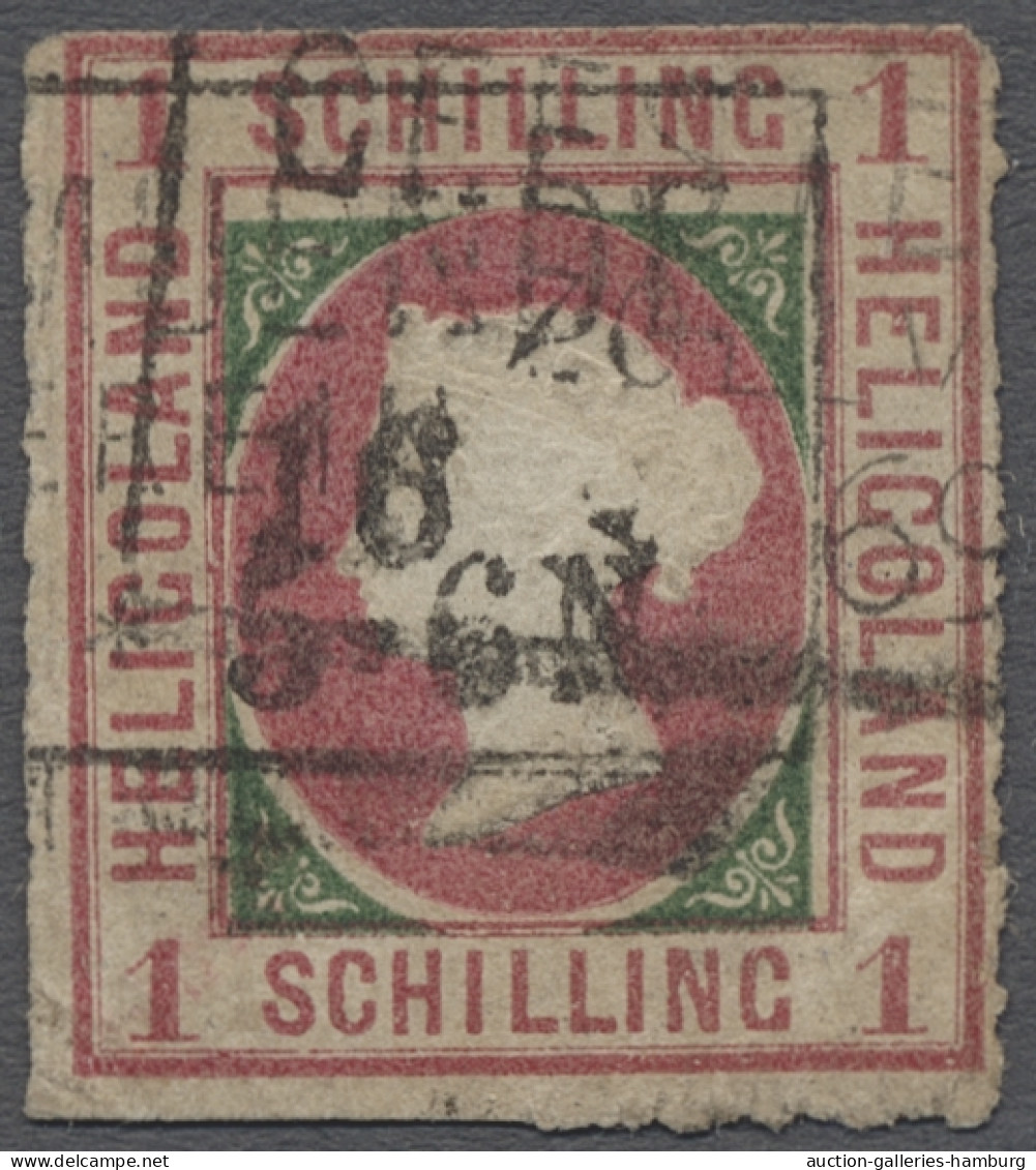 O Helgoland - Marken Und Briefe: 1867, Viktoria 1 Schilling Rosakarmin/dunkelgrün - Héligoland