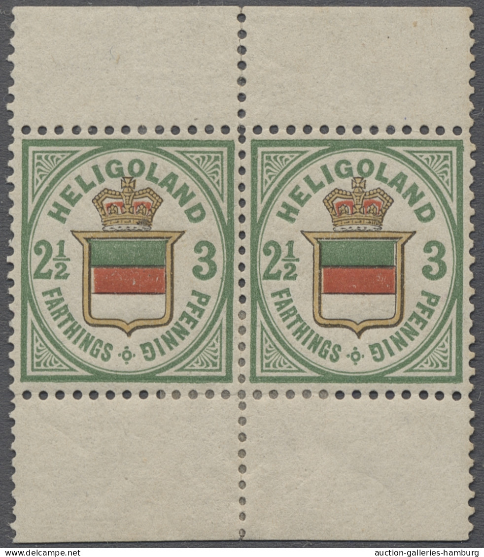 */Paar Helgoland - Marken Und Briefe: 1876, Freimarke 2 1/2 F./3 Pf. Grün/dunkelorange/ - Héligoland