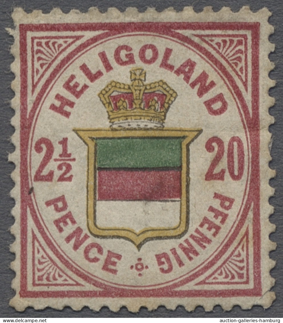 * Helgoland - Marken Und Briefe: 1876, Freimarke 2 1/2 Pence/20 Pfg. Lilakarmin/ge - Helgoland