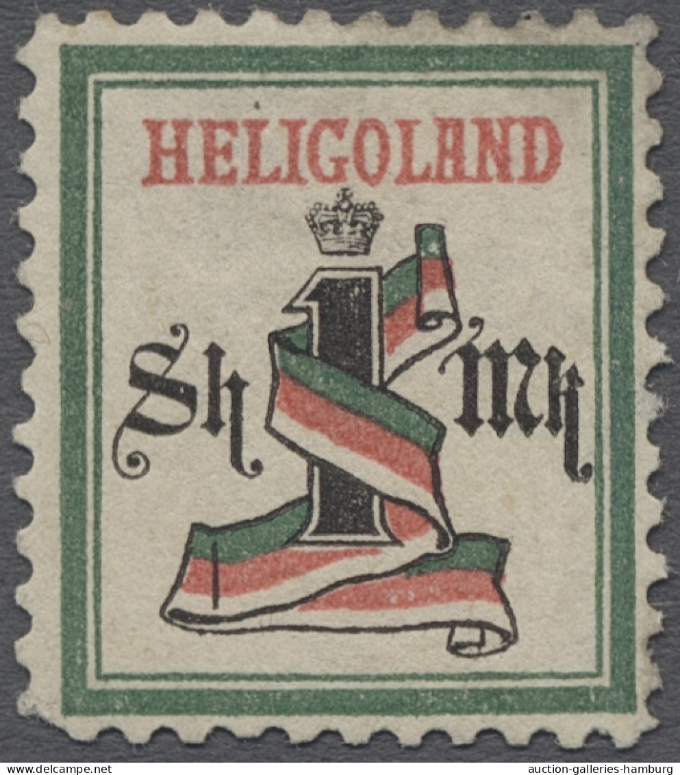 * Helgoland - Marken Und Briefe: 1879, Freimarke 1 Sh./1 Mk. Blaugrün/mittelrosa/g - Heligoland