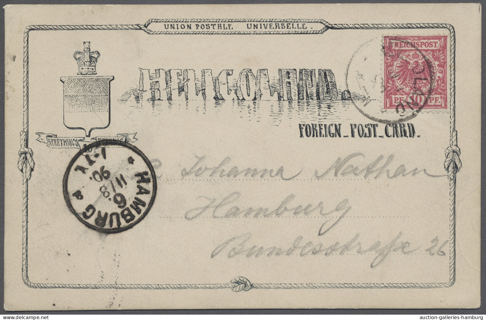 GA/FDC Helgoland - Stempel: 1890, Deutsches Reich 10 Pfg. Rot Entwertet Am Ersttag Der - Heligoland