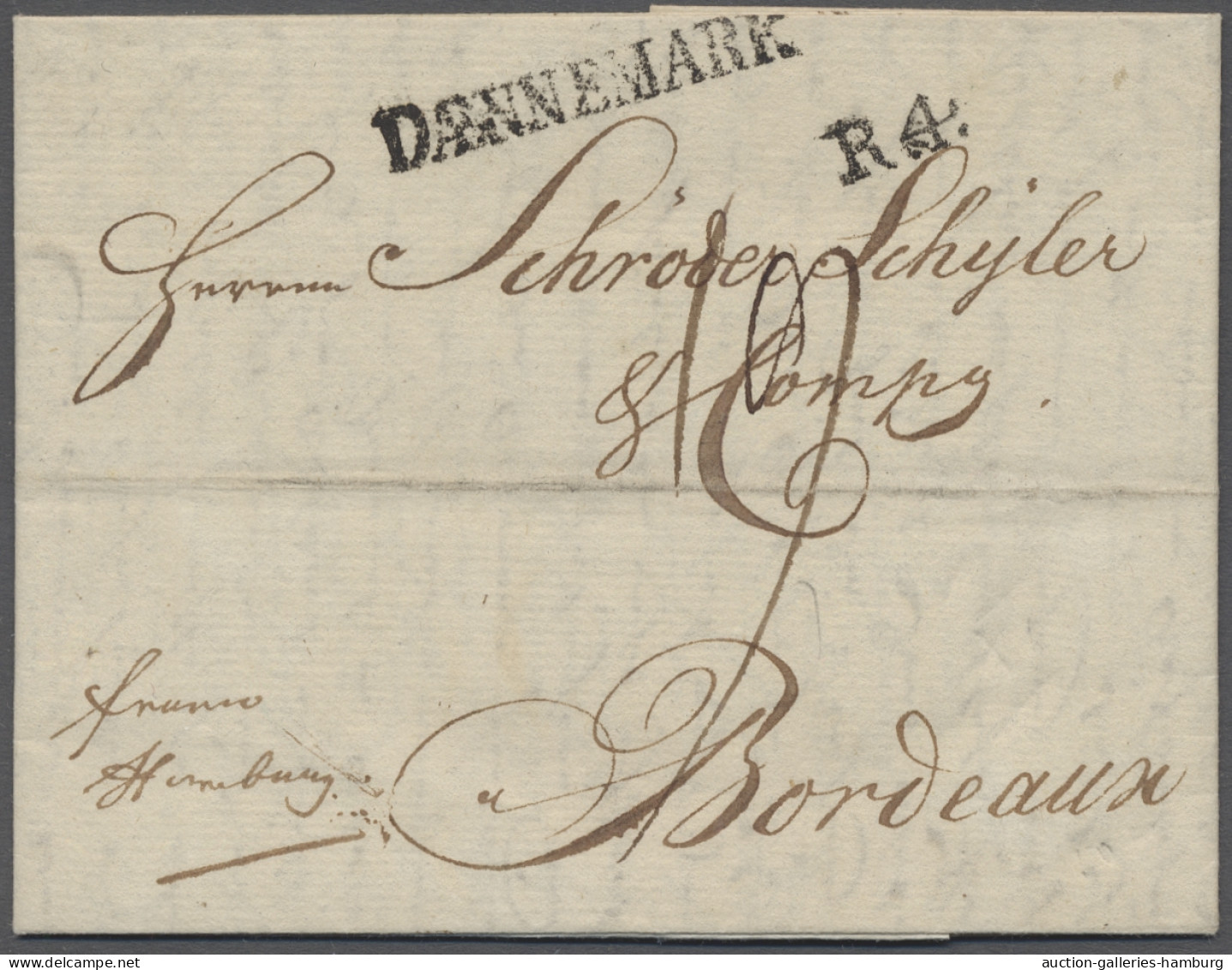 Brf. Lübeck - Vorphilatelie: 1803, Brief Nach Bordeaux, Hd. "franco Hamburg", Mit Den - Lubeck