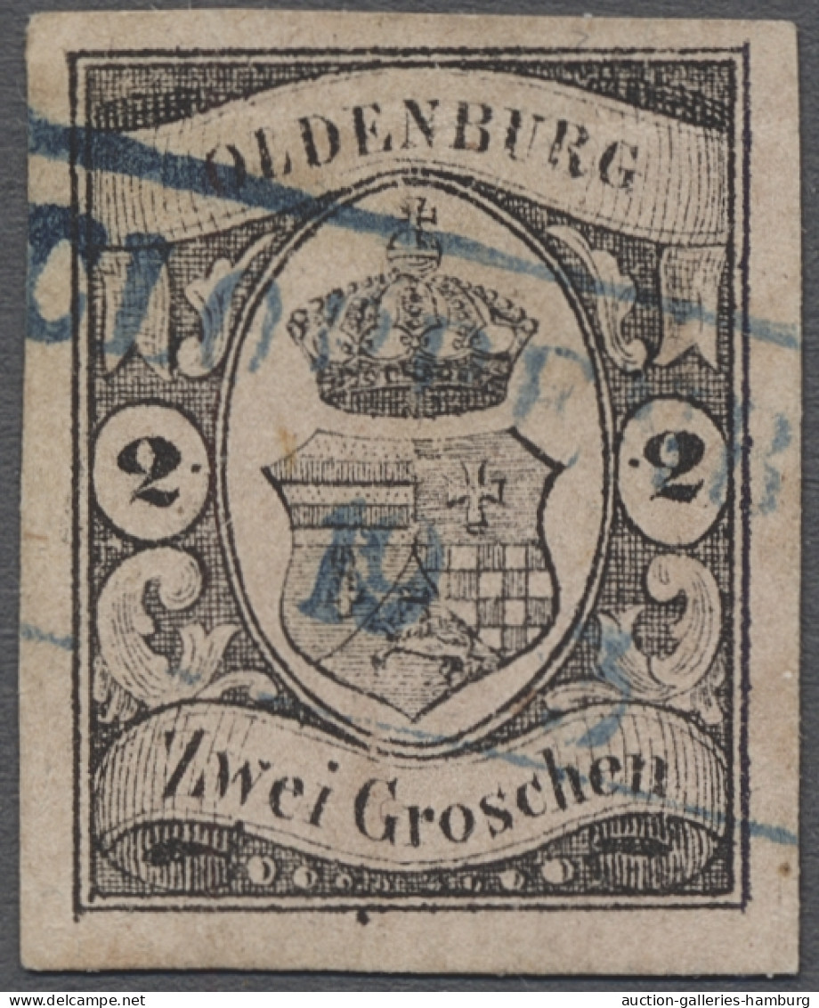 O Oldenburg - Marken Und Briefe: 1859, Staatswappen, 2 Gr. Schwarz Auf Mattrötlich - Oldenbourg