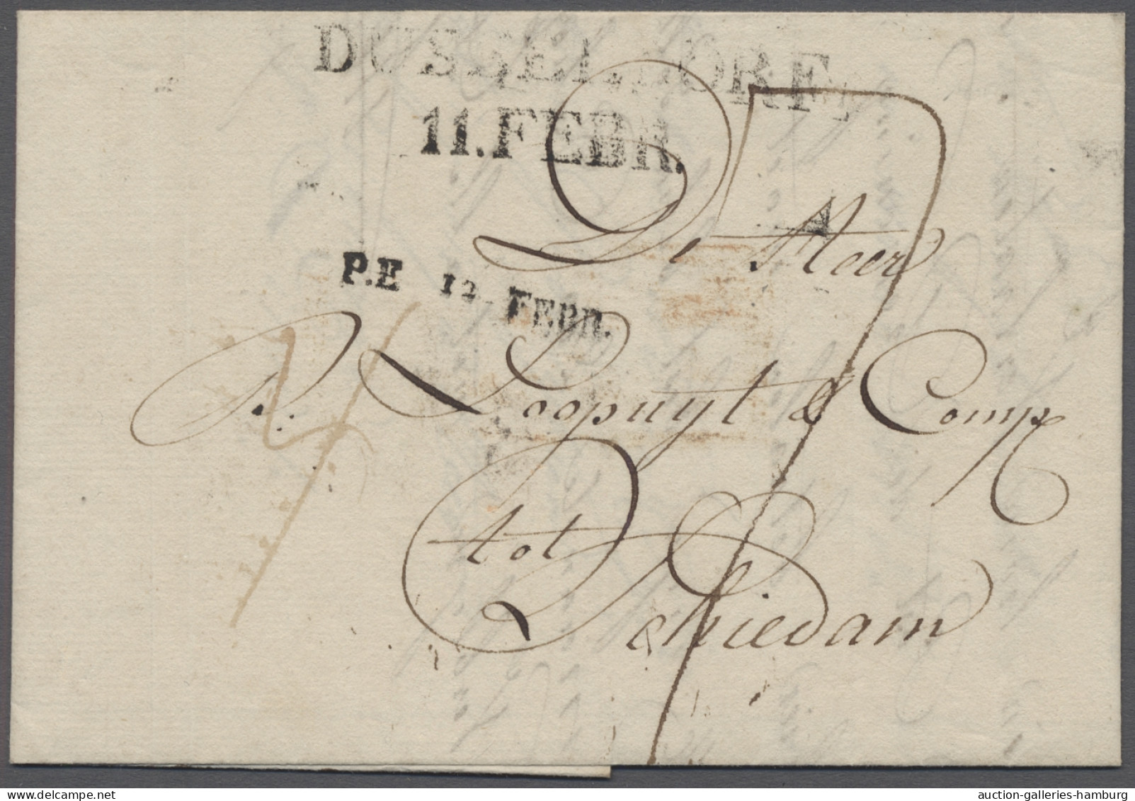Brf. Preußen - Vorphilatelie: 1817, Brief Von DÜSSELDORF Nach Schiedam, Mit P.E. 12. - Préphilatélie