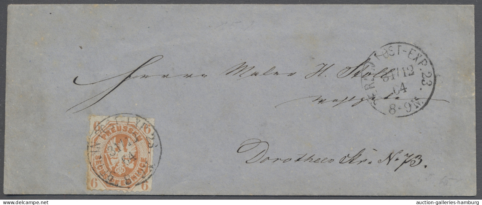 Brf. Preußen - Marken Und Briefe: 1861, Freimarke 6 Pfg. Orange, Links Minimal Stocki - Other & Unclassified