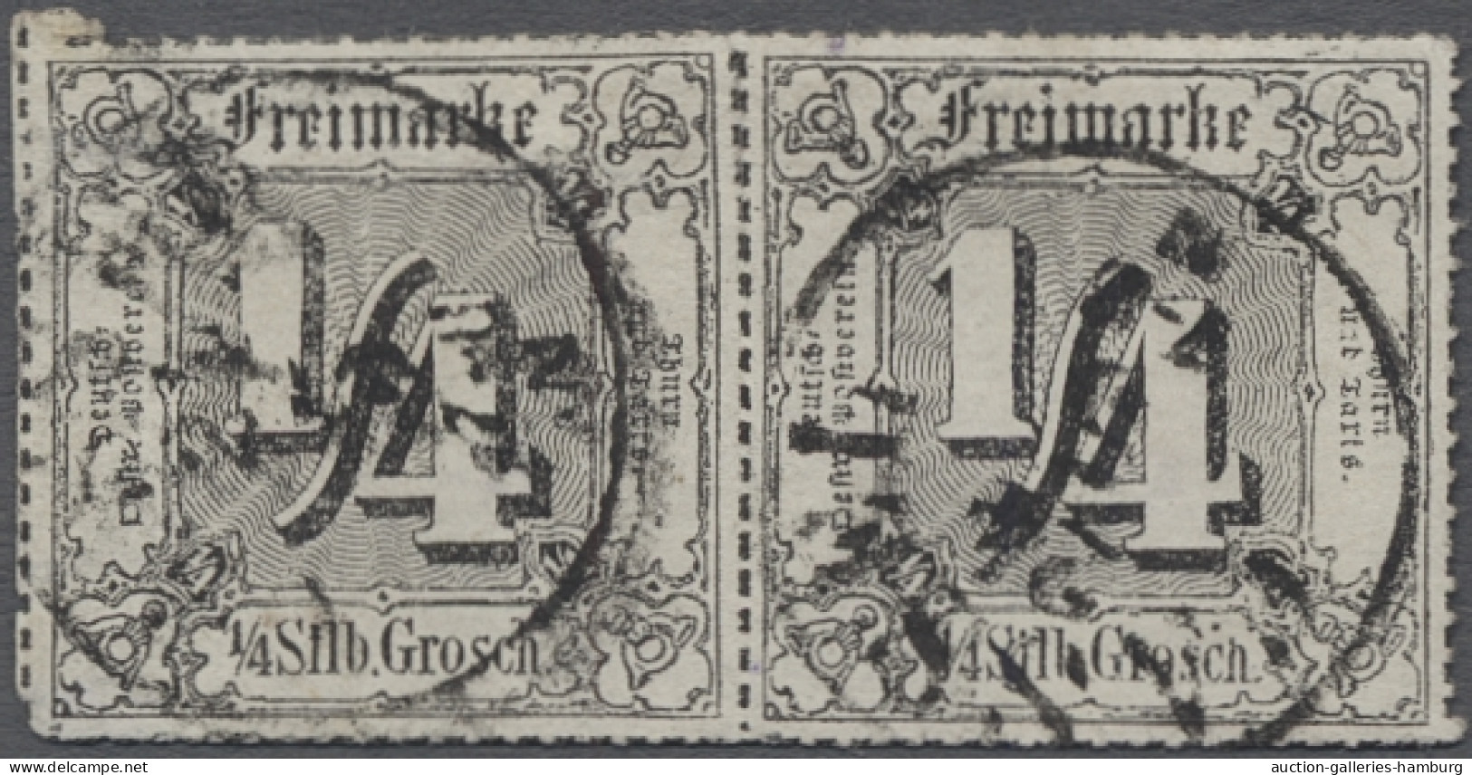 Paar/o Thurn & Taxis - Marken Und Briefe: 1866, Freimarke 1/4 Sgr. Schwarz Mit Zentrisc - Other & Unclassified