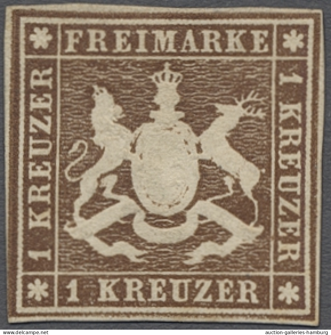 * Württemberg - Marken Und Briefe: 1865, Freimarke 1 Kreuzer Hell- Bis Dunkelbraun - Andere & Zonder Classificatie