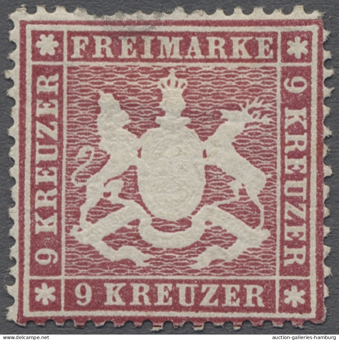 * Württemberg - Marken Und Briefe: 1861, Freimarke 9 Kreuzer Sattkarmin, Auf Dünne - Other & Unclassified