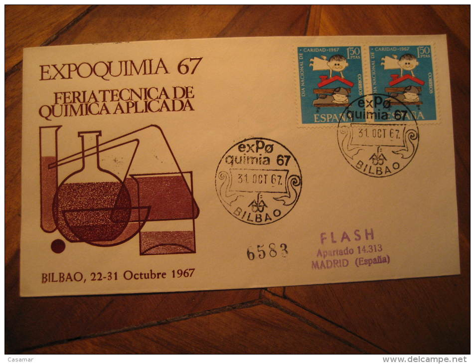 Bilbao Vizcaya 1967 Expoquimia Spain Cancel Cover Chemical Chemistry Chemist Science Espa&ntilde;a - Química