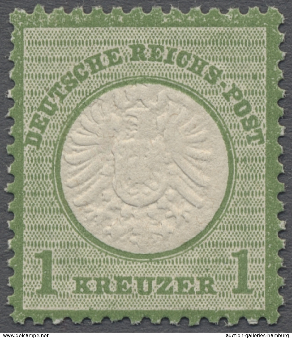 ** Deutsches Reich - Brustschild: 1872, Großer Brustschild, 1 Kreuzer Dunkelgrausma - Unused Stamps