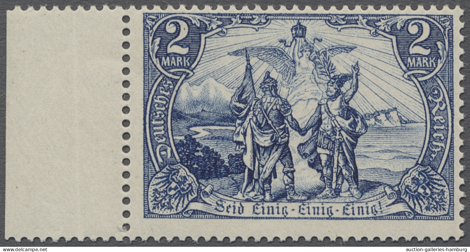 ** Deutsches Reich - Germania: 1902, Freimarke 2 Mark Schwarzblau Ohne Wasserzeiche - Neufs