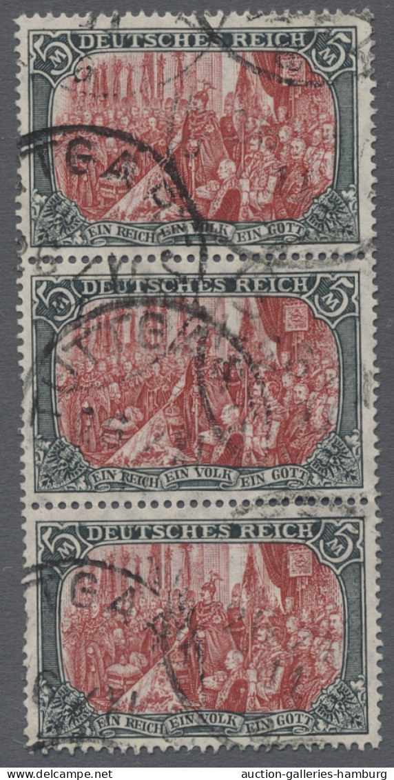 O Deutsches Reich - Germania: 1905, 5 Mark Grünschwarz/dunkelkarmin, Quarzlampe "g - Used Stamps