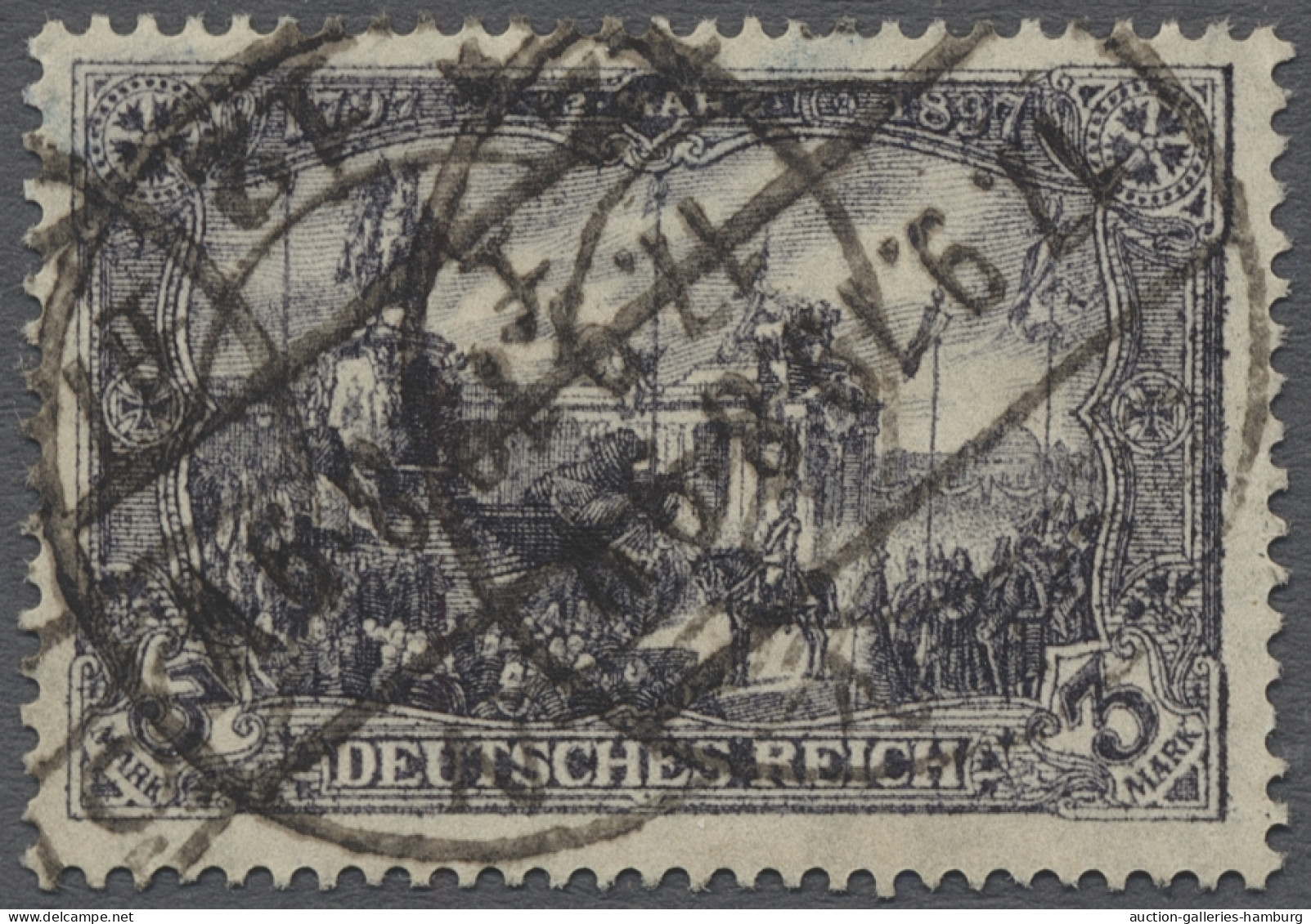 O Deutsches Reich - Germania: 1919, 3 Mark Schwarzviolettgrau, Kriegsdruck, Gezähn - Oblitérés