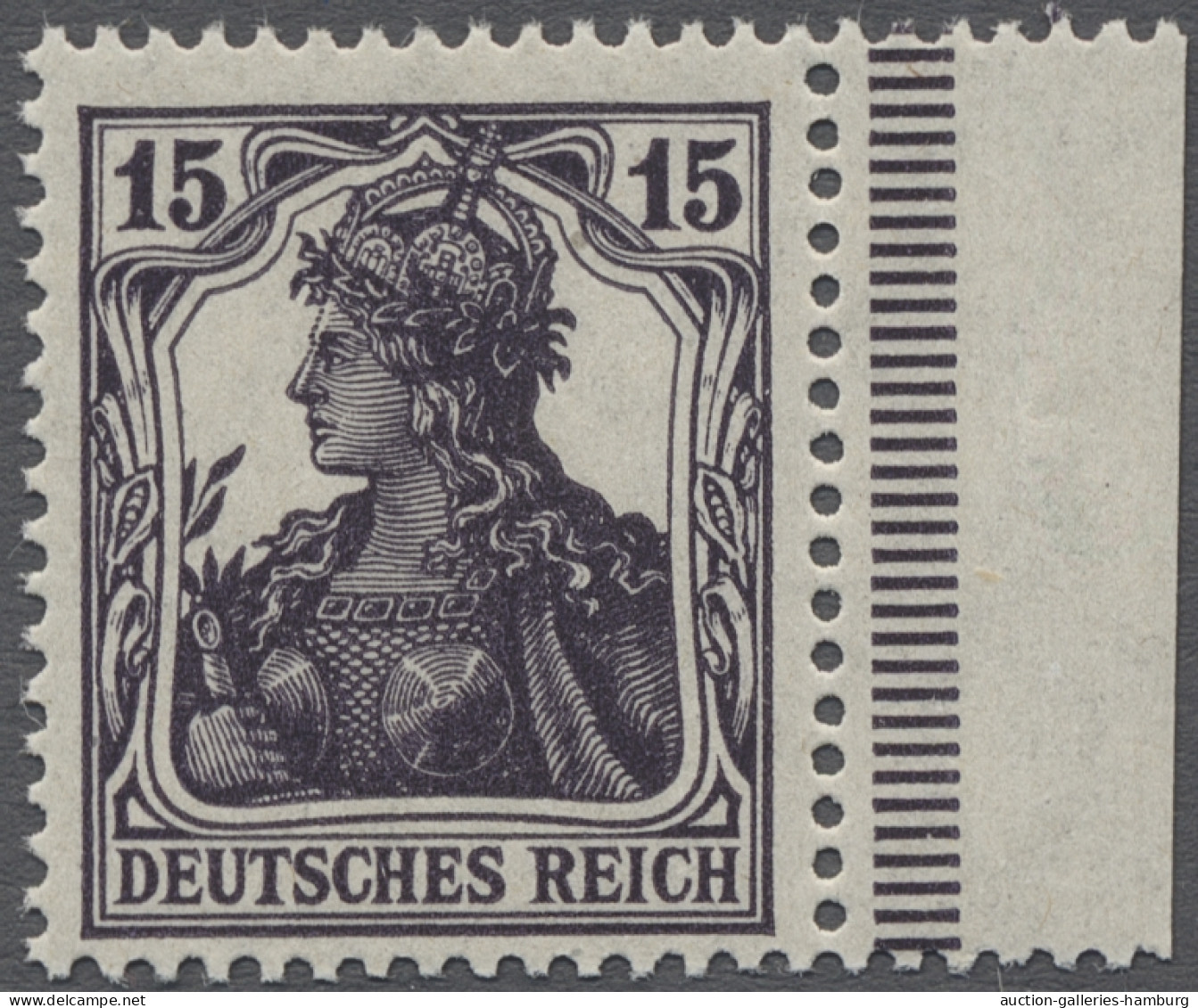 ** Deutsches Reich - Inflation: 1917, Germania 15 Pfg. Schwarzviolett Mit Durchgezä - Neufs