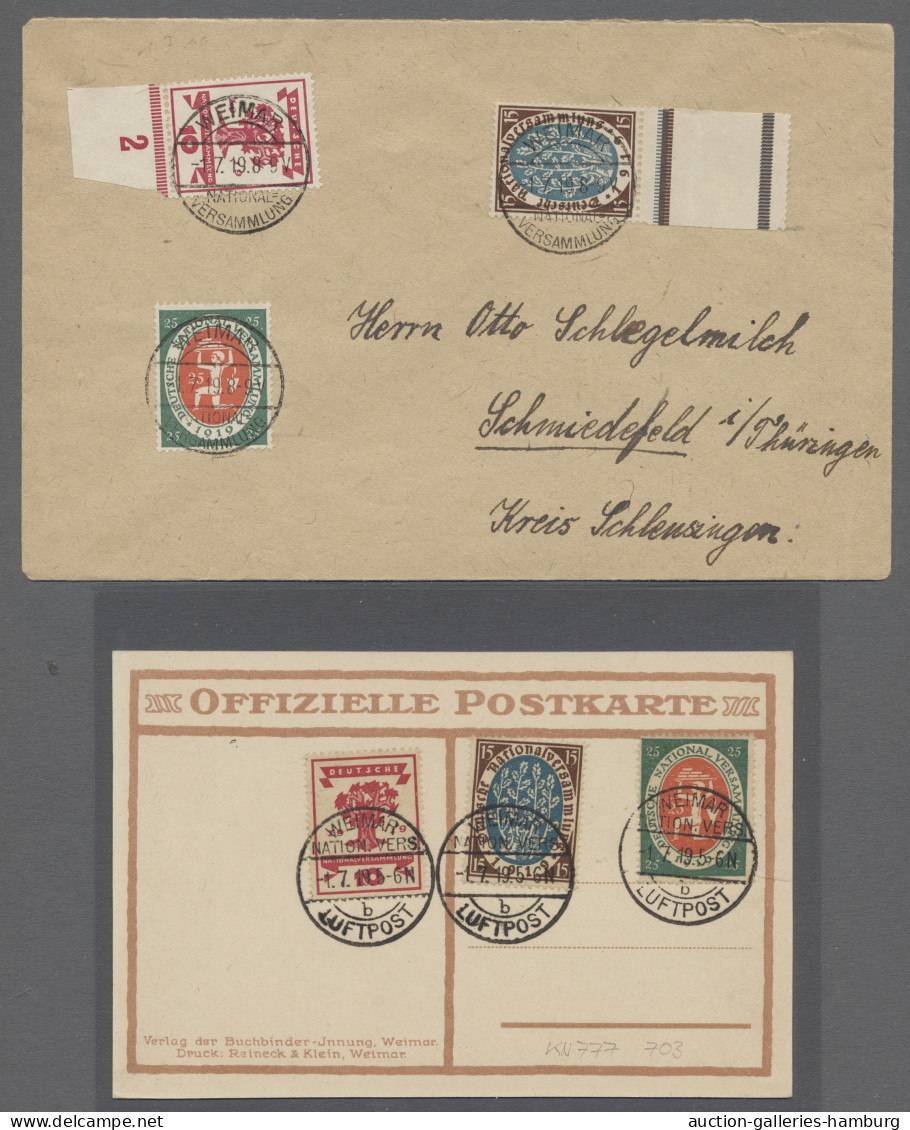 FDC Deutsches Reich - Inflation: 1919, Nationalversammlung, 19 Verschiedene Belege, - Andere & Zonder Classificatie