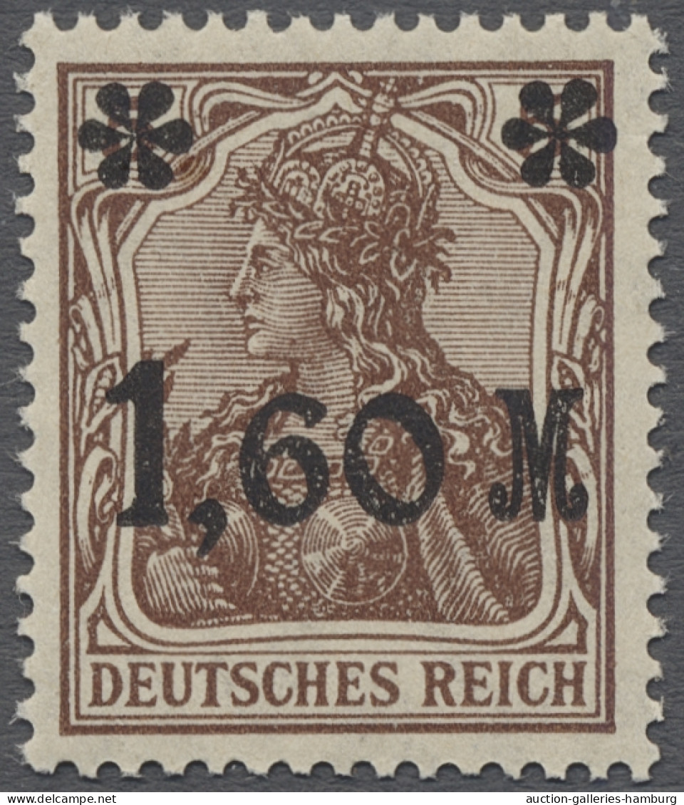 ** Deutsches Reich - Inflation: 1921, Germania Mit Stumpfen Aufdruck, 1.60 M. Auf 5 - Unused Stamps