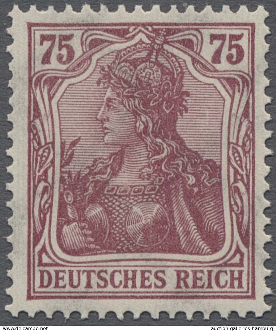 ** Deutsches Reich - Inflation: 1922, Germania, 75 Pf. Mit Wz. 2 (Waffeln), Die Sel - Ongebruikt