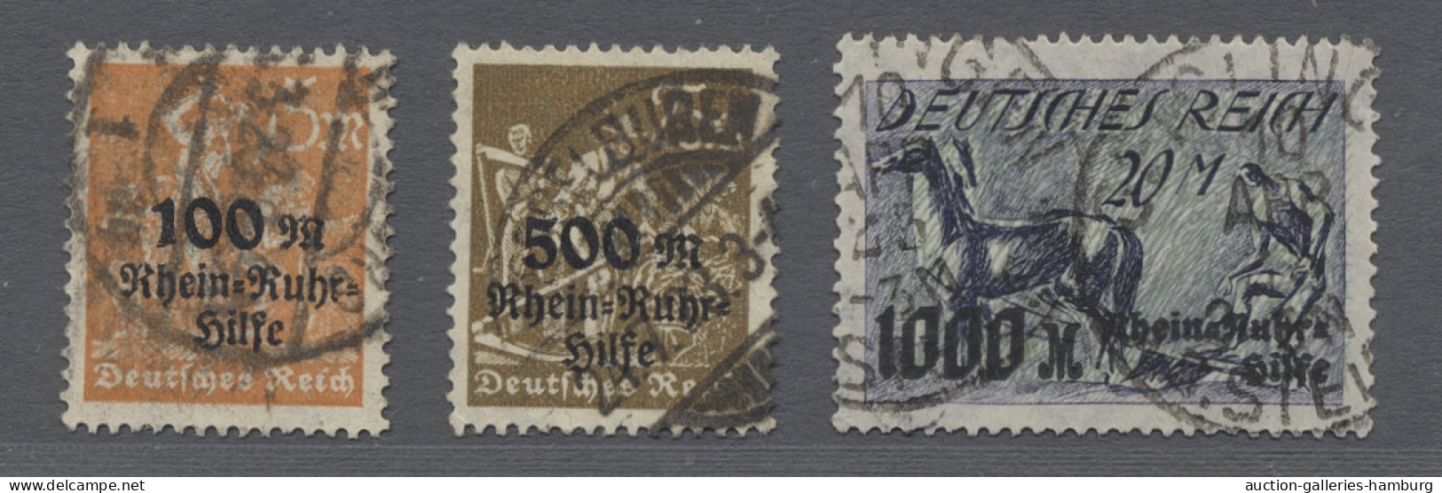 O Deutsches Reich - Inflation: 1923, Rhein- Und Ruhrhilfe, Der Komplette Satz, Sau - Gebruikt