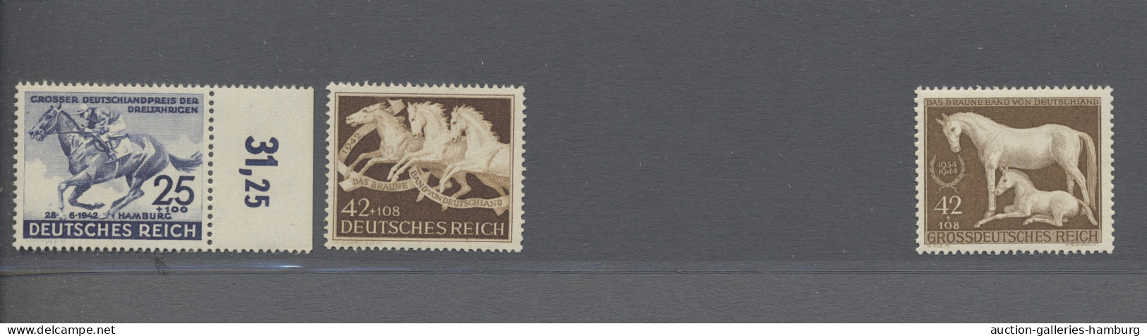 **/o Deutsches Reich - 3. Reich: Braune Und Blaue Bänder, Feines Lot Mit Mi.Nr.671y O - Used Stamps