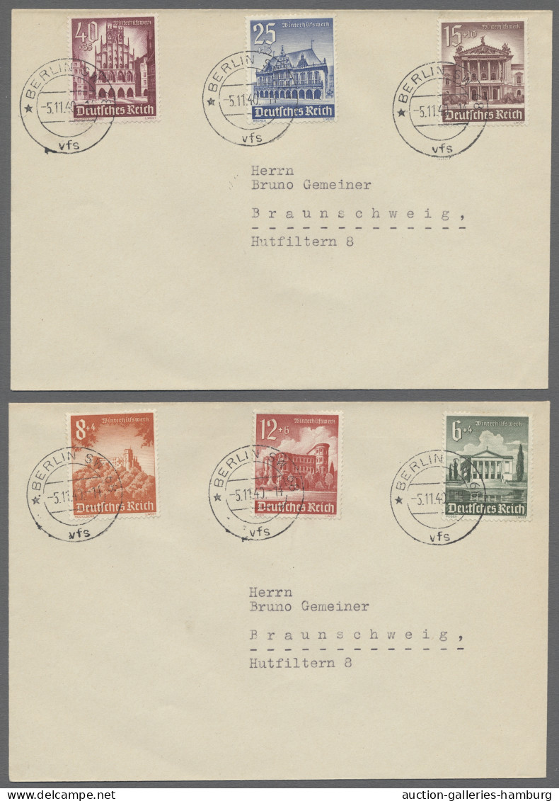 FDC Deutsches Reich - 3. Reich: 1939-1940, Beide WHW-Sätze Jeweils Auf Drei FDC Der - Other & Unclassified