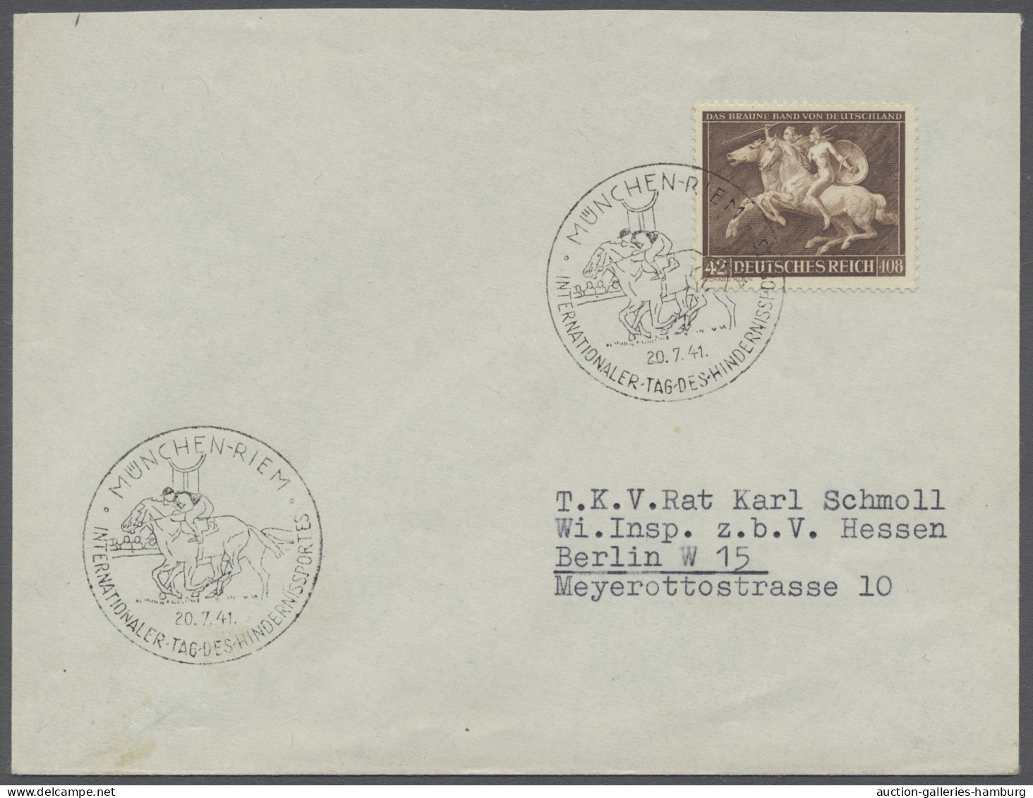 FDC Deutsches Reich - 3. Reich: 1941, Braunes Band, 42 + 108 Pfg Dunkelrötlichbraun, - Andere & Zonder Classificatie