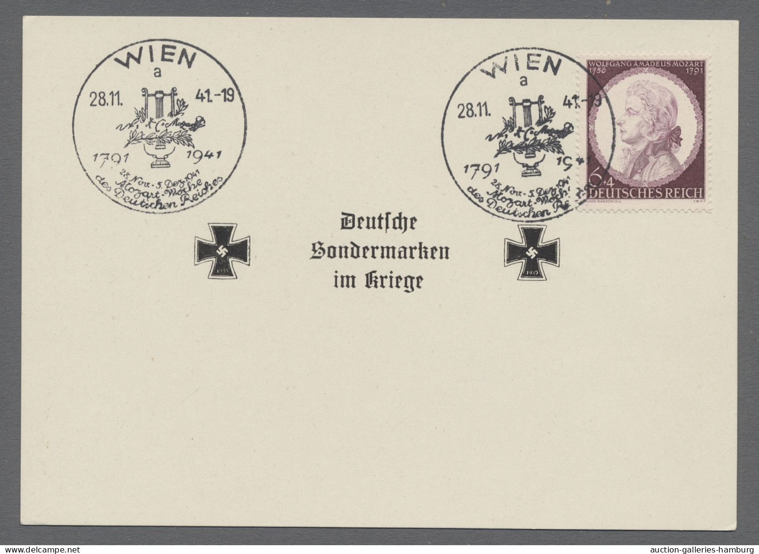 FDC Deutsches Reich - 3. Reich: 1941, Mozart 150. Todestag, Vier Verschiedene ERSTTA - Andere & Zonder Classificatie