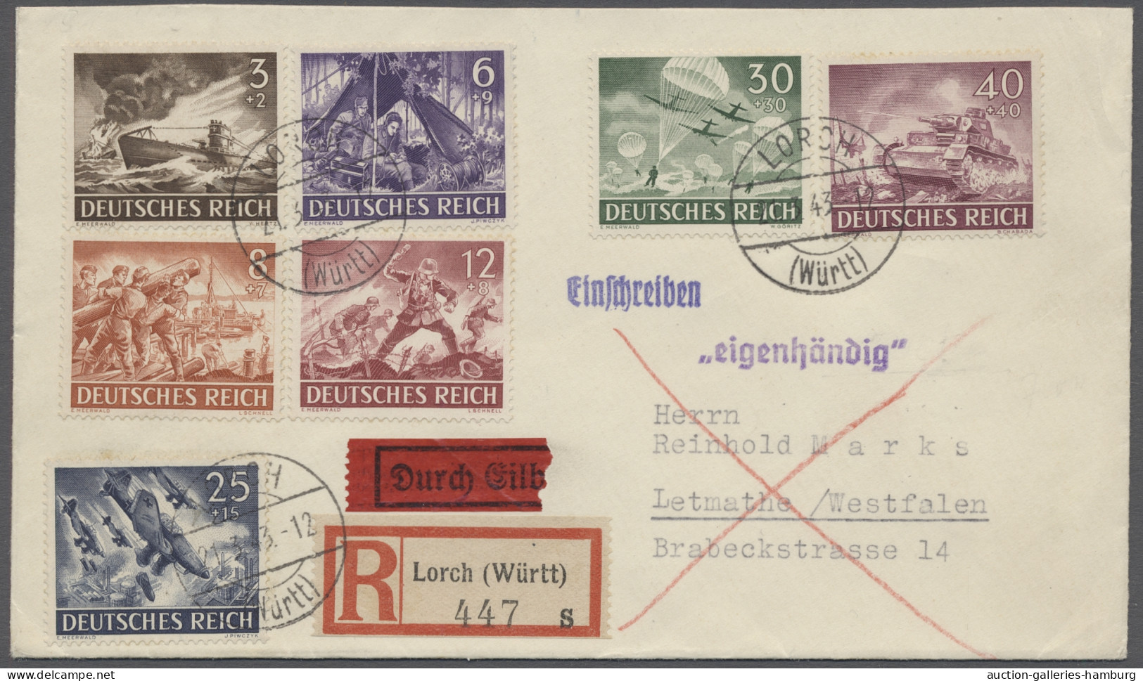 FDC Deutsches Reich - 3. Reich: 1943, Tag Der Wehrmacht I, Der Komplette Satz Vertei - Autres & Non Classés