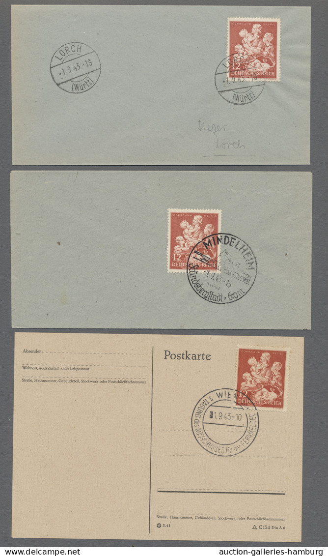 FDC Deutsches Reich - 3. Reich: 1943, 10 Jahre Winterhilfswerk, 12 + 38 Rpf. Bräunli - Andere & Zonder Classificatie