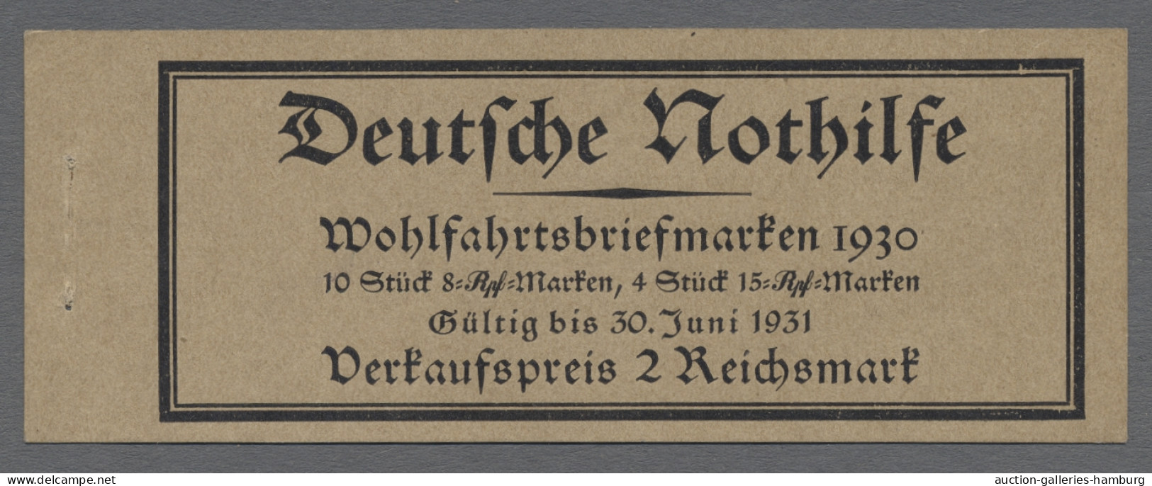 * Deutsches Reich - Zusammendrucke: 1930, Nothilfe, Beide Heftchenblätter Einwandf - Se-Tenant