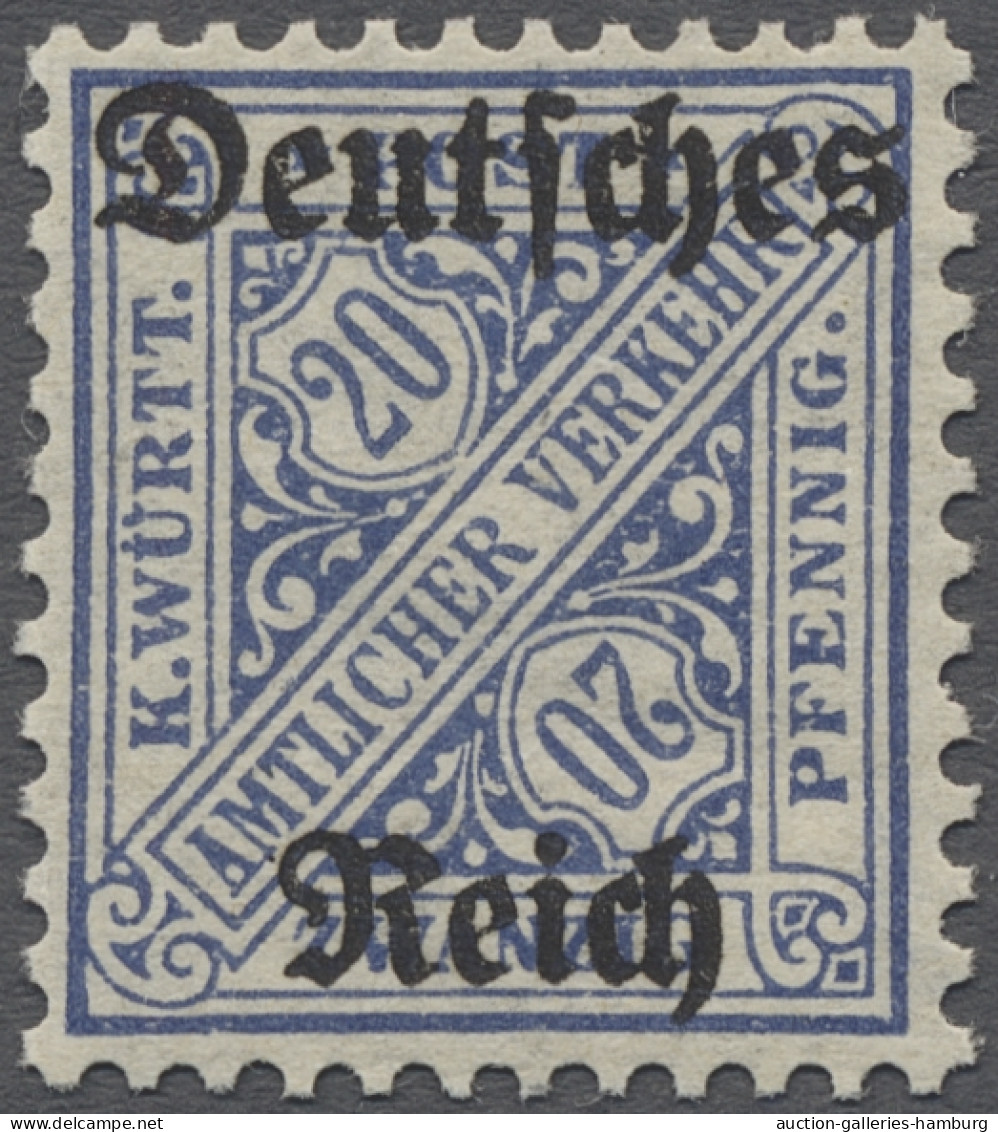 ** Deutsches Reich - Dienstmarken: 1920, "Amtlicher Verkehr"-Dienstmarke 20 Pfg. Du - Service