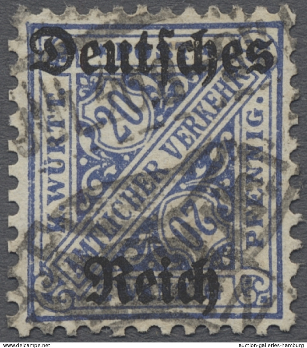 O Deutsches Reich - Dienstmarken: 1920, Dienstmarken Württemberg Mit Aufdruck "Deu - Dienstmarken