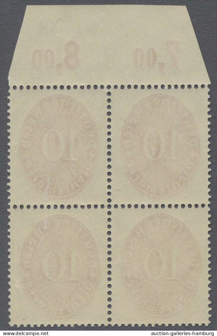 **/*/Viererblock Deutsches Reich - Dienstmarken: 1929, Dienstmarke 10 Pfg. Zinnoberrot Mit Stehen - Officials