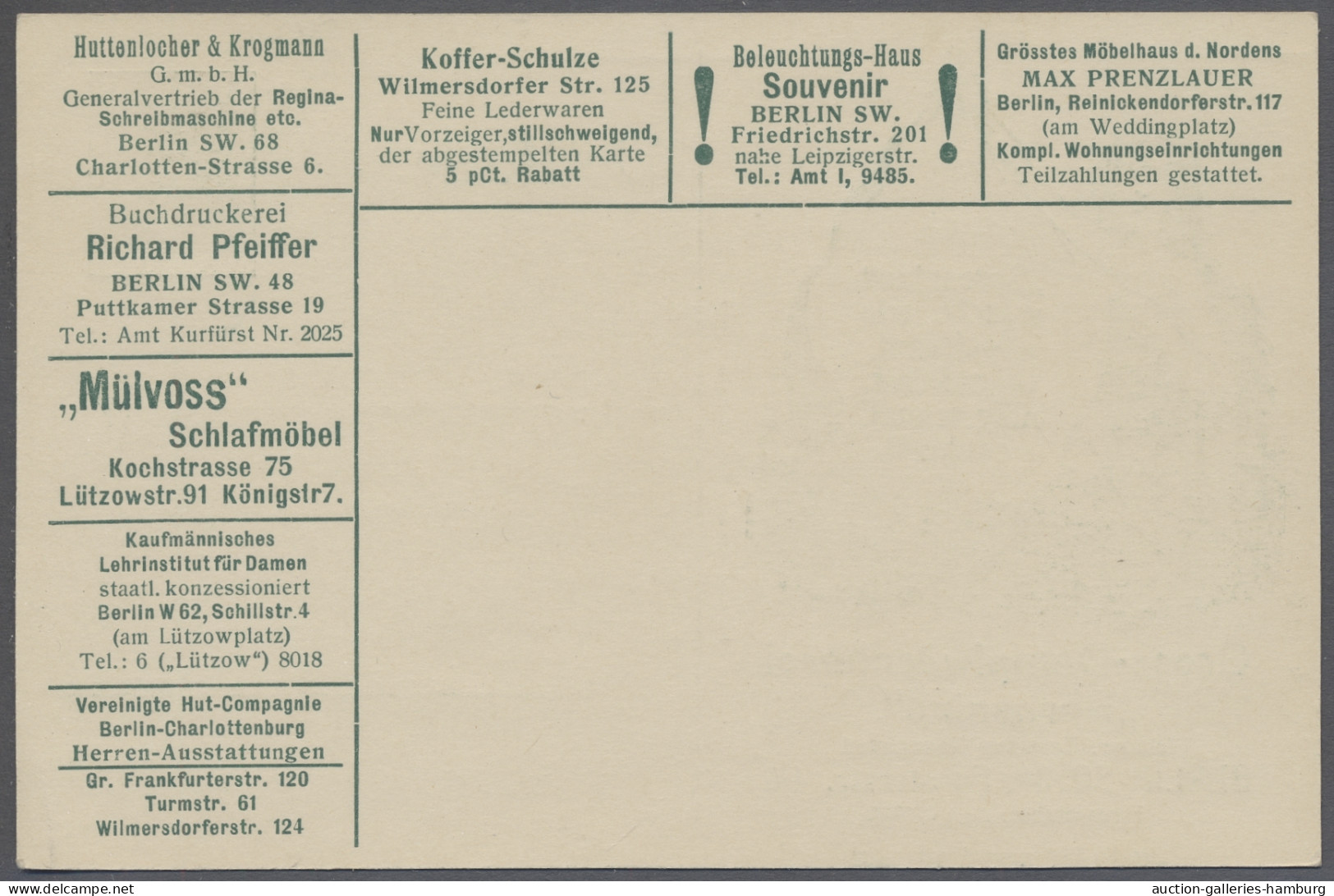 GA Deutsches Reich - Privatganzsachen: 1911 (ca.), Germania Deutsches Reich, 5 Pfg. - Autres & Non Classés