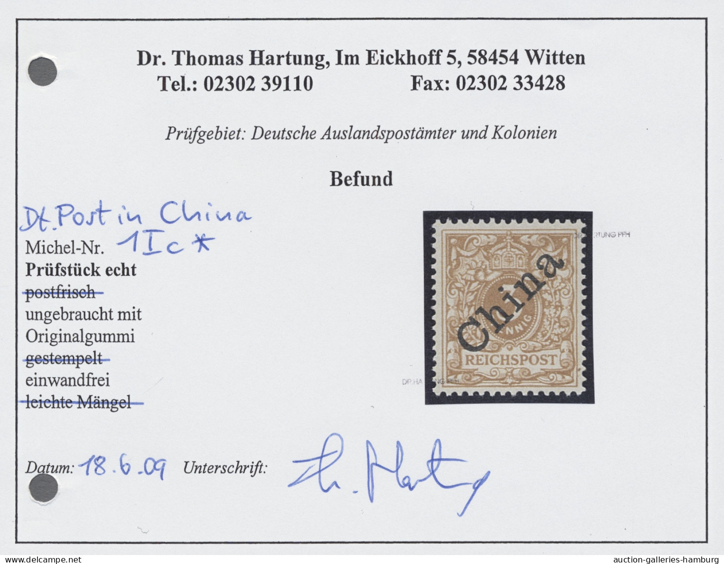 * Deutsche Post In China: 1898, Krone / Adler Mit Diagonalem Aufdruck "China", 3 P - Chine (bureaux)