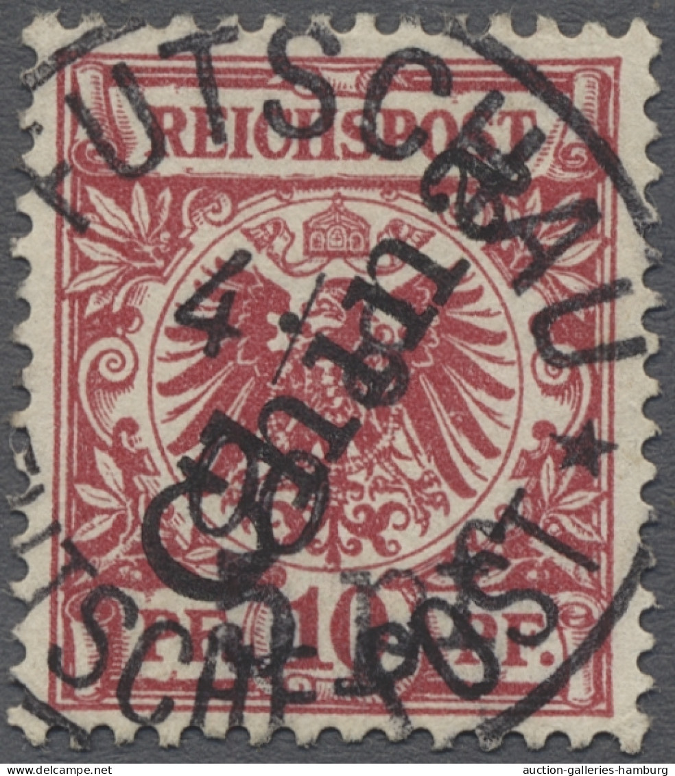 O Deutsche Post In China: 1900, Futschau-Provisorium Handstempelaufdruck "5 Pf" Au - China (kantoren)