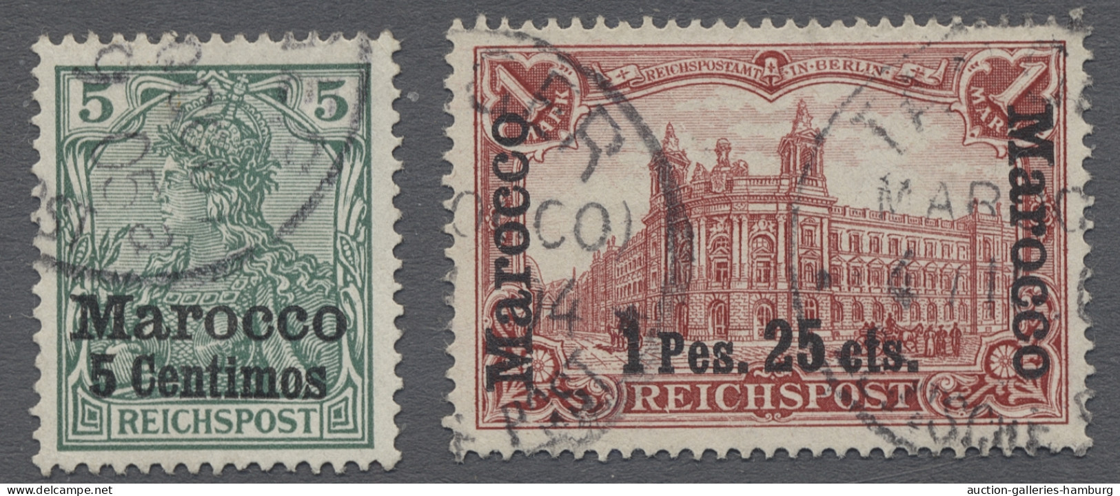 o Deutsche Post in Marokko: 1903, REICHSPOST, alle fünf Werte, einwandfrei und sau