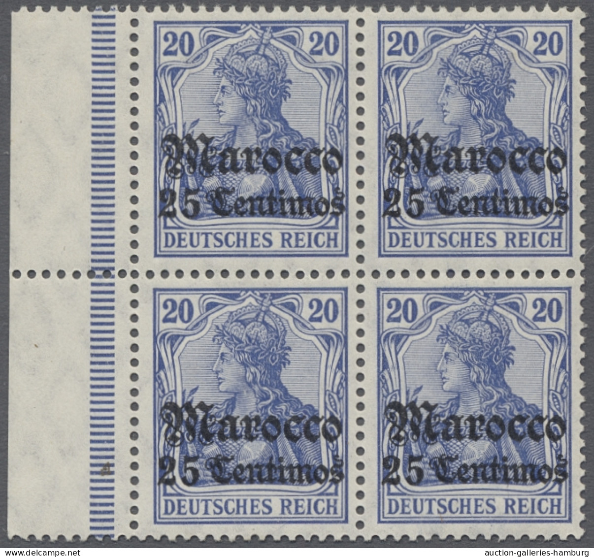 **/* Deutsche Post In Marokko: 1906ff., Lot Auf Drei Steckkarten Mit Postfrischen Ran - Maroc (bureaux)