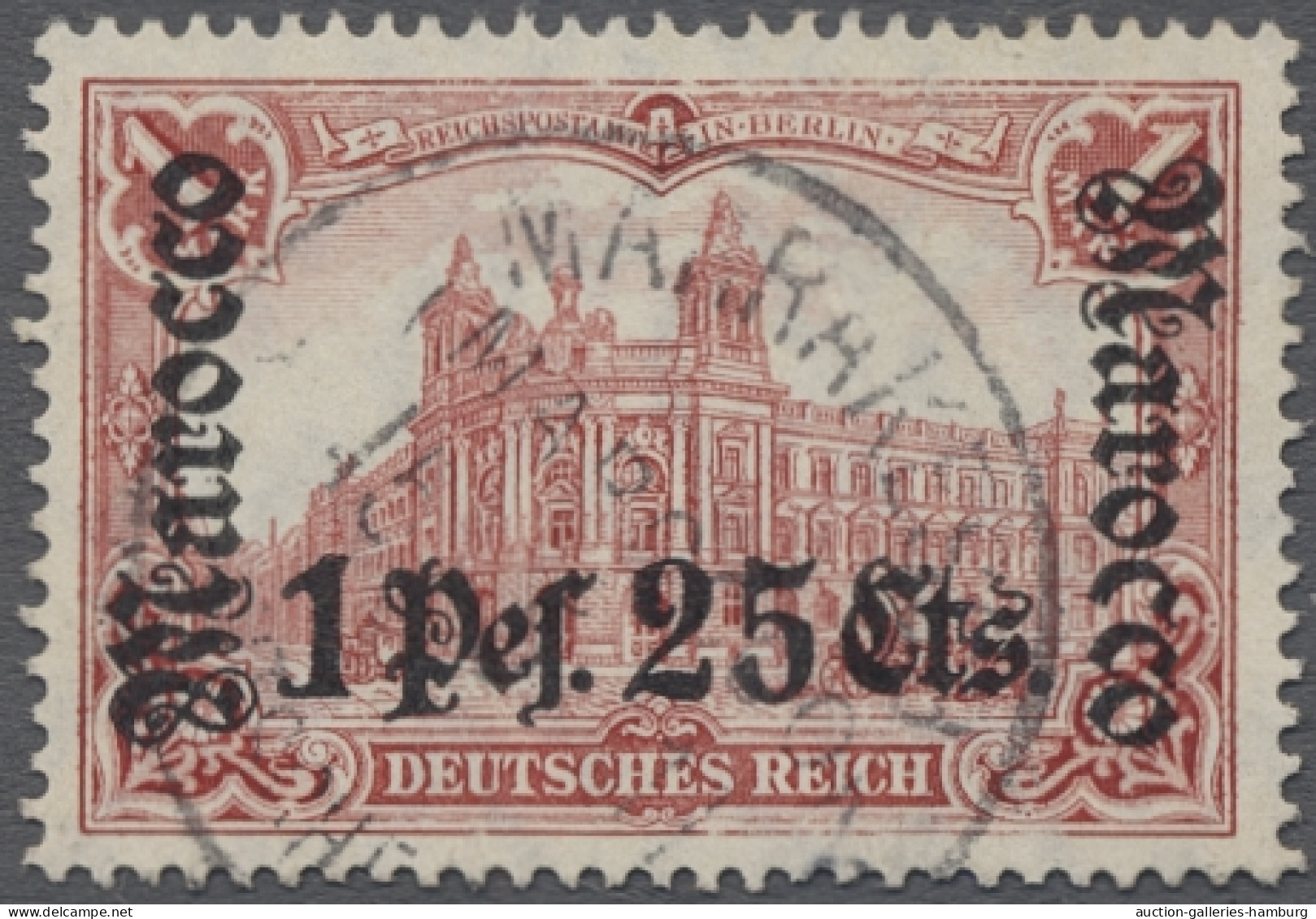 O Deutsche Post In Marokko: 1906ff., DEUTSCHES REICH Mit Wz. 1, Die Werte 50 C. Au - Deutsche Post In Marokko