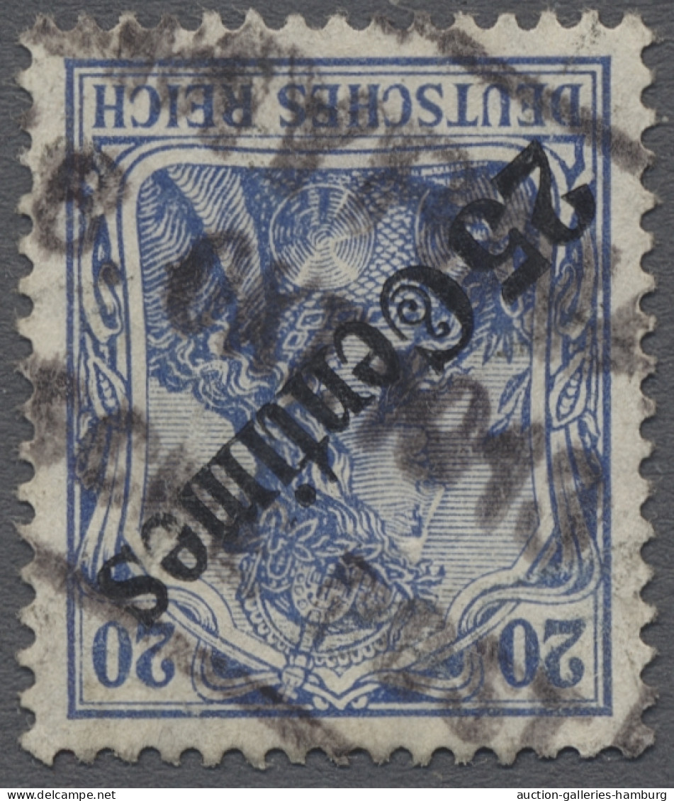 **/*/o Deutsche Post In Marokko: 1908, Germania Mit Diagonalem Aufdruck, 5 C. - 100 C. - Deutsche Post In Marokko