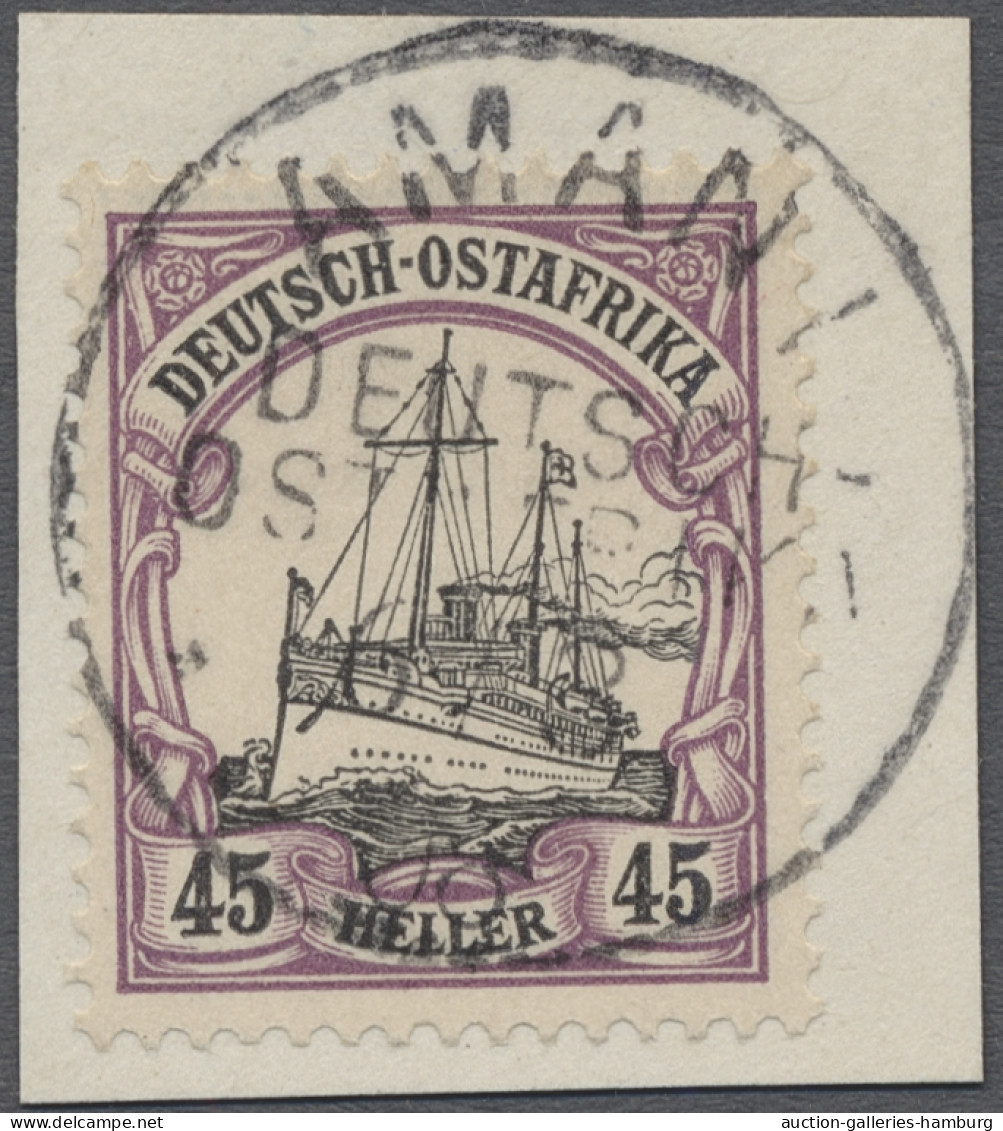 O/Briefstück Deutsch-Ostafrika: 1906-1908, Kaiseryacht Ohne Wz., 45 H. In Sieben Exemplaren, - Duits-Oost-Afrika