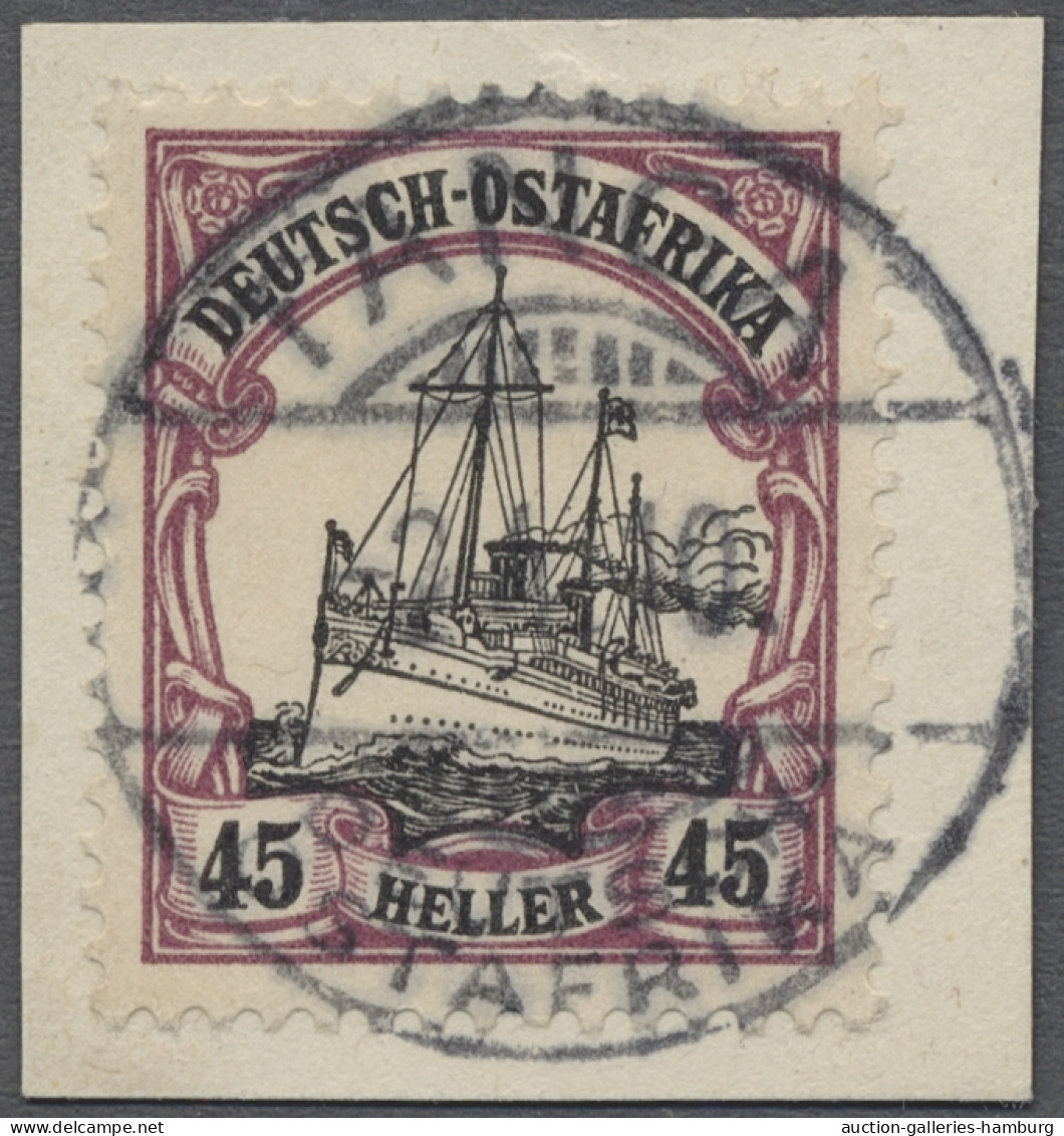 O/Briefstück Deutsch-Ostafrika: 1906-1908, Kaiseryacht Ohne Wz., 45 H. In Sieben Exemplaren, - Afrique Orientale