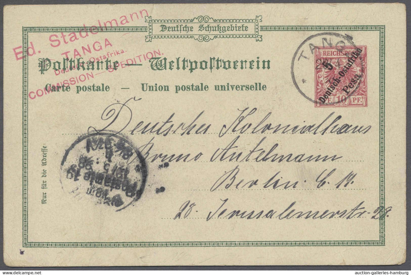 GA Deutsch-Ostafrika - Ganzsachen: 1898-1904, Vier Privatganzsachen, Davon Dreimal - German East Africa