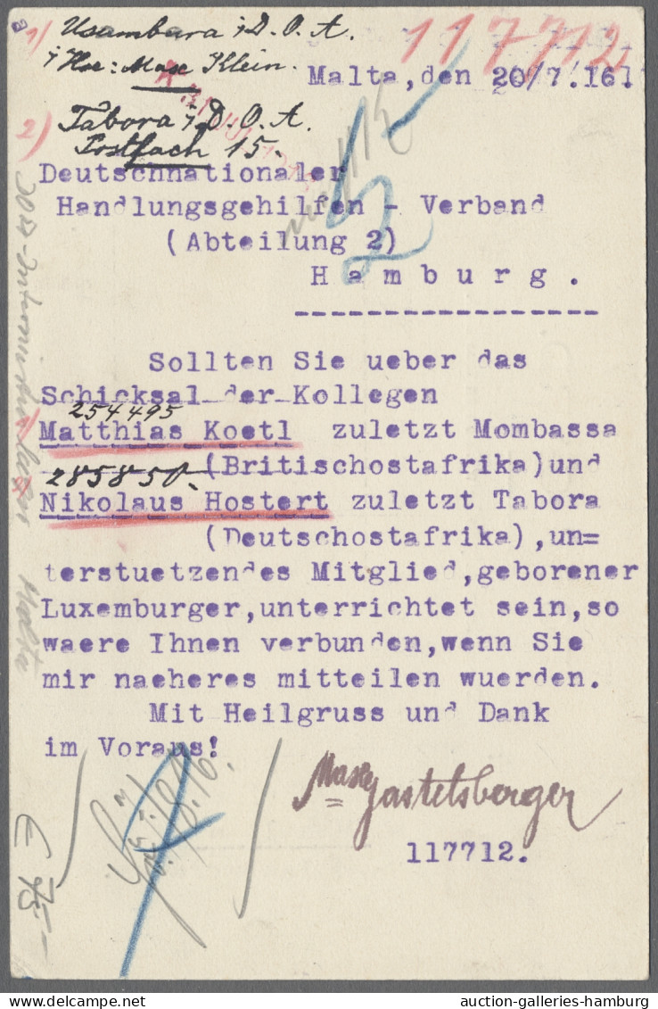 Brf. Deutsch-Ostafrika - Besonderheiten: 1916/1919, Zwei Briefe Eines In Deutsch-Osta - German East Africa