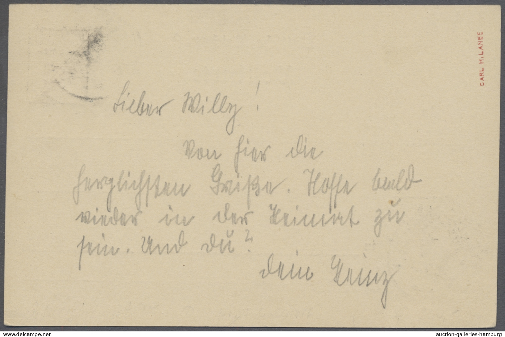 Brf. Deutsch-Südwestafrika: 1900, HALBIERUNG, Krone / Adler Mit Aufdruck, 10 Pf. Diag - África Del Sudoeste Alemana