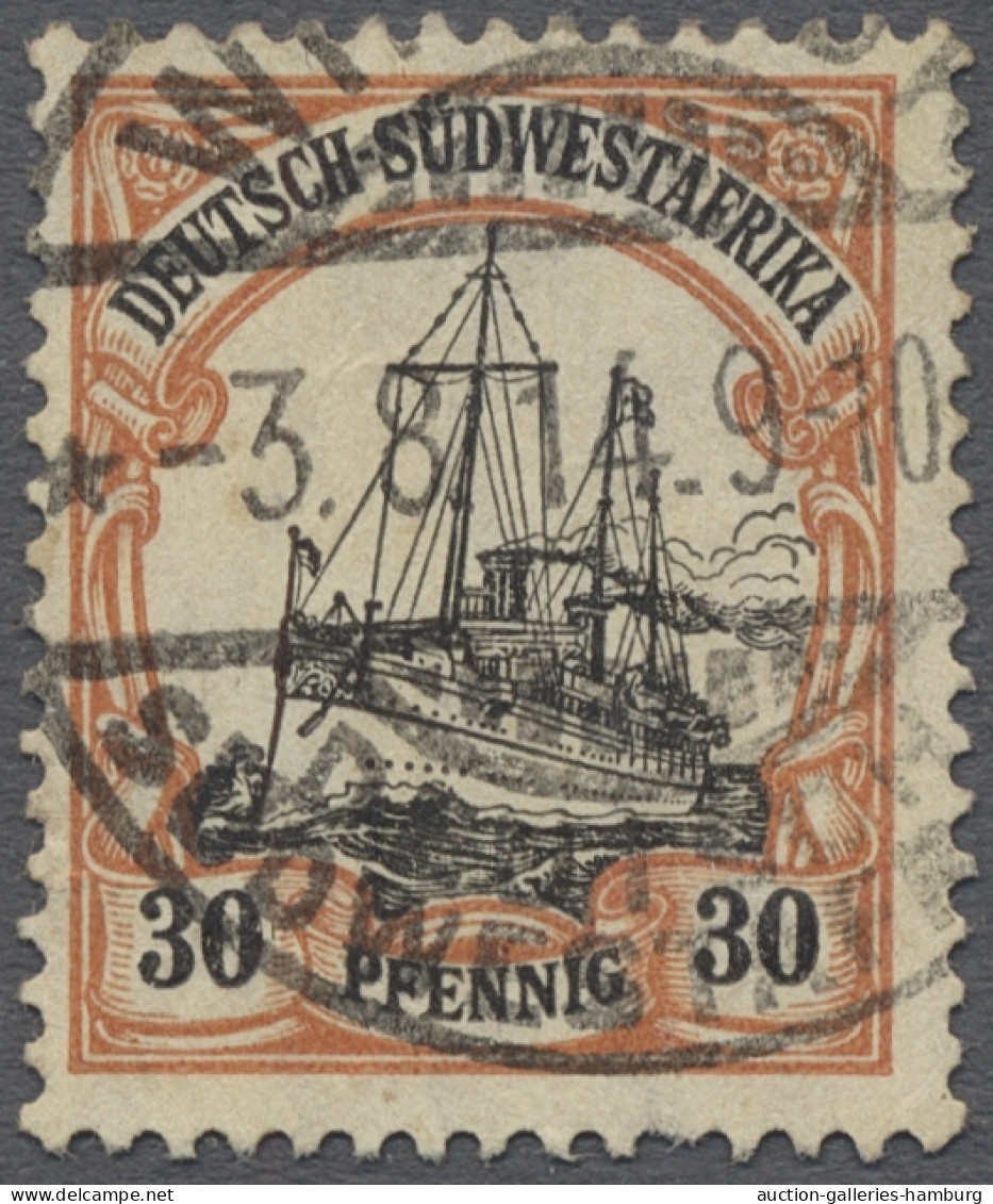 O Deutsch-Südwestafrika: 1906-1912, Kaiseryacht Mit Wz. 1, Alle Noch In DSWA Posta - German South West Africa