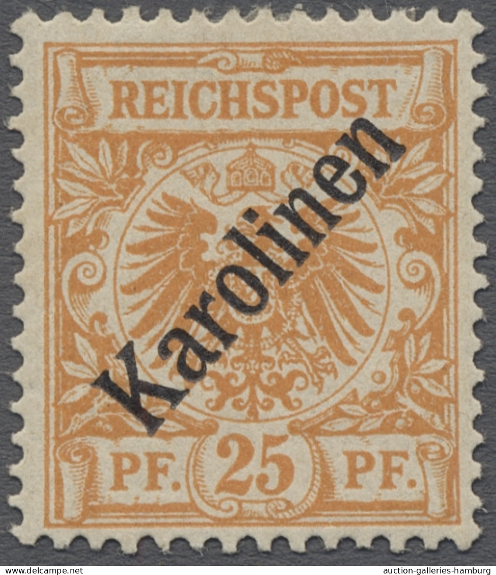 * Deutsche Kolonien - Karolinen: 1899, Krone / Adler, 25 Pf. Gelblichorange Mit Di - Caroline Islands