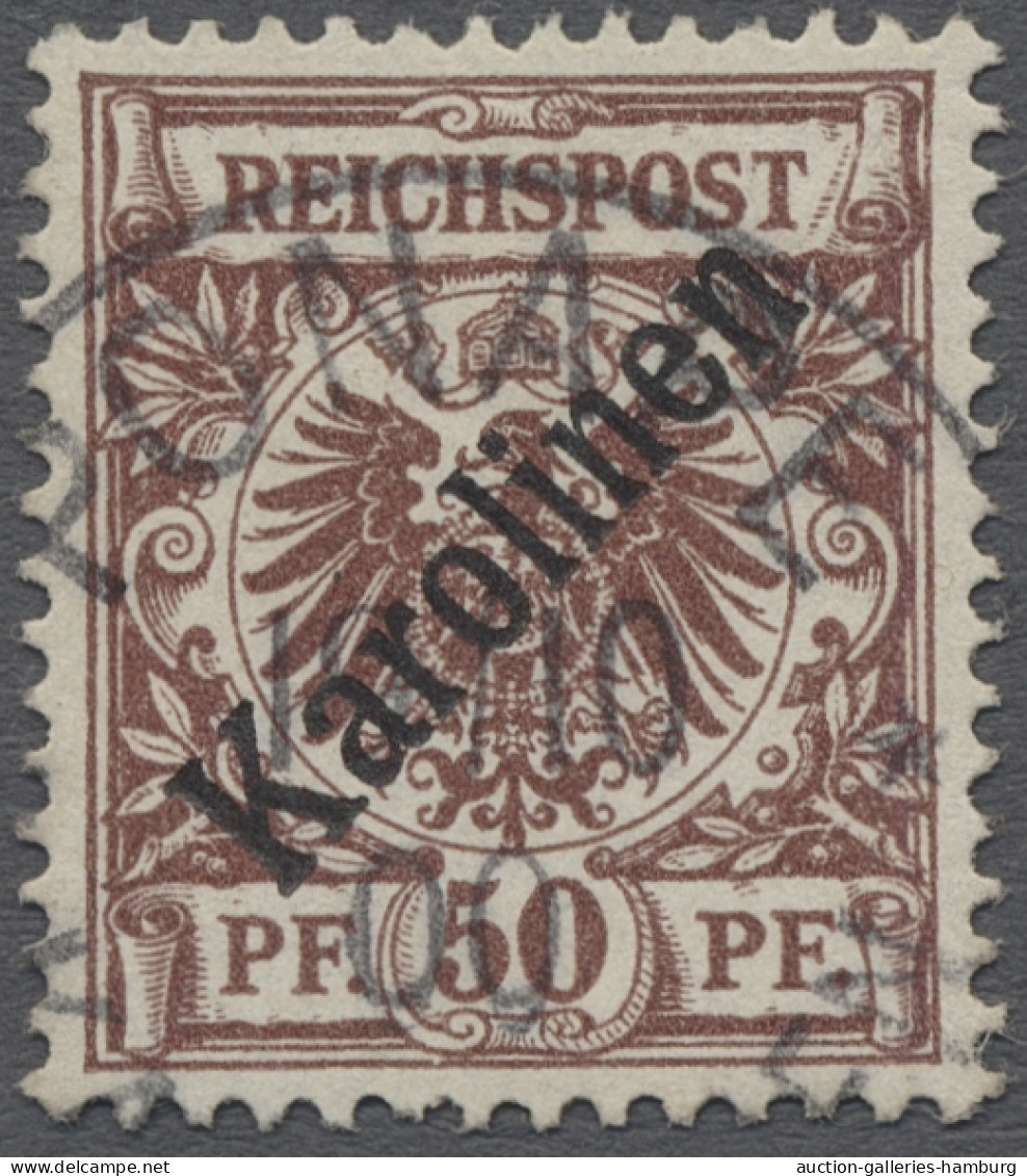 O Deutsche Kolonien - Karolinen: 1899, Krone / Adler, 50 Pf. Lebhaftrötlichbraun M - Caroline Islands