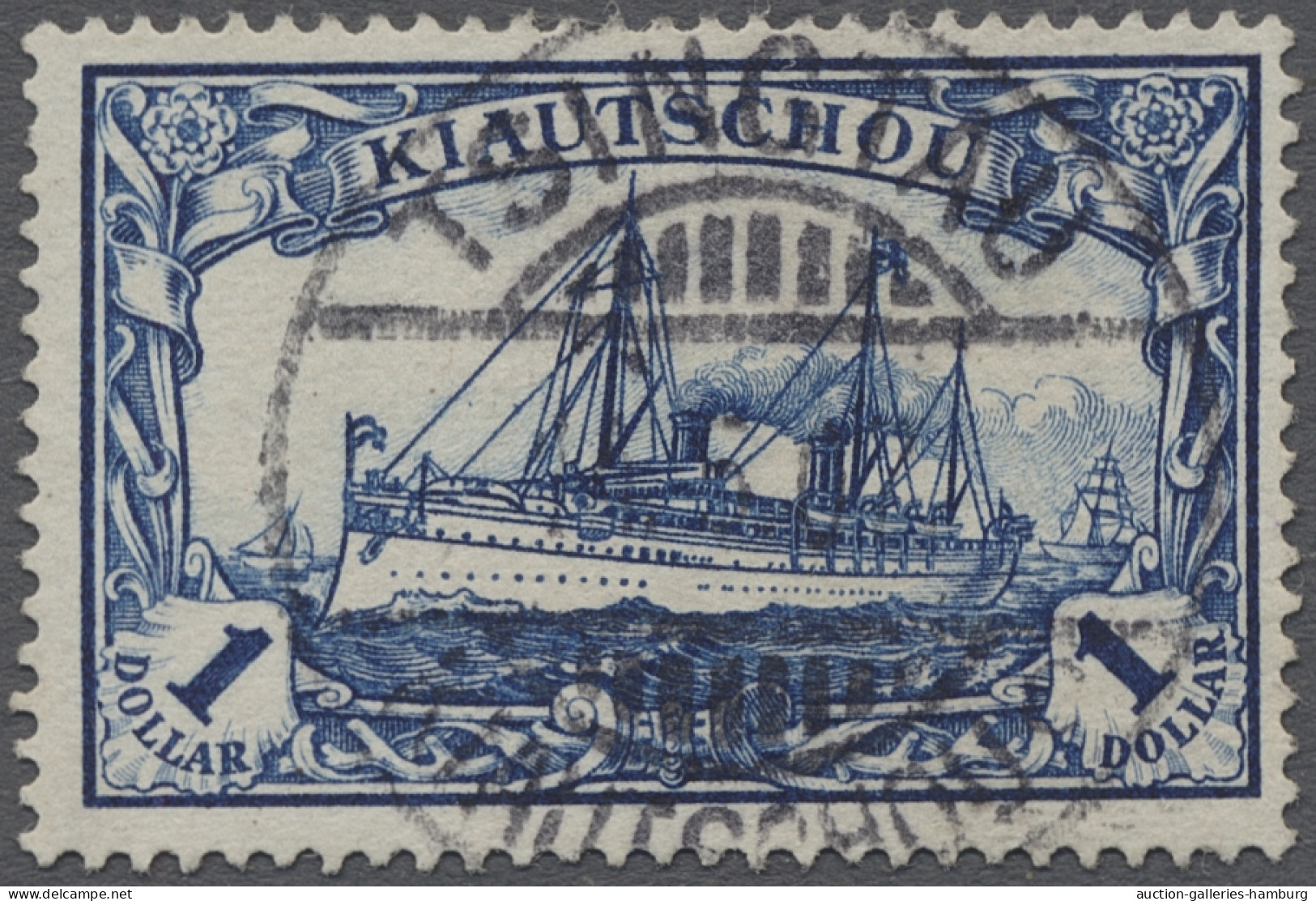 O Deutsche Kolonien - Kiautschou: 1905, Kaiseryacht Ohne Wz. In Dollarwährung, 1/2 - Kiautschou