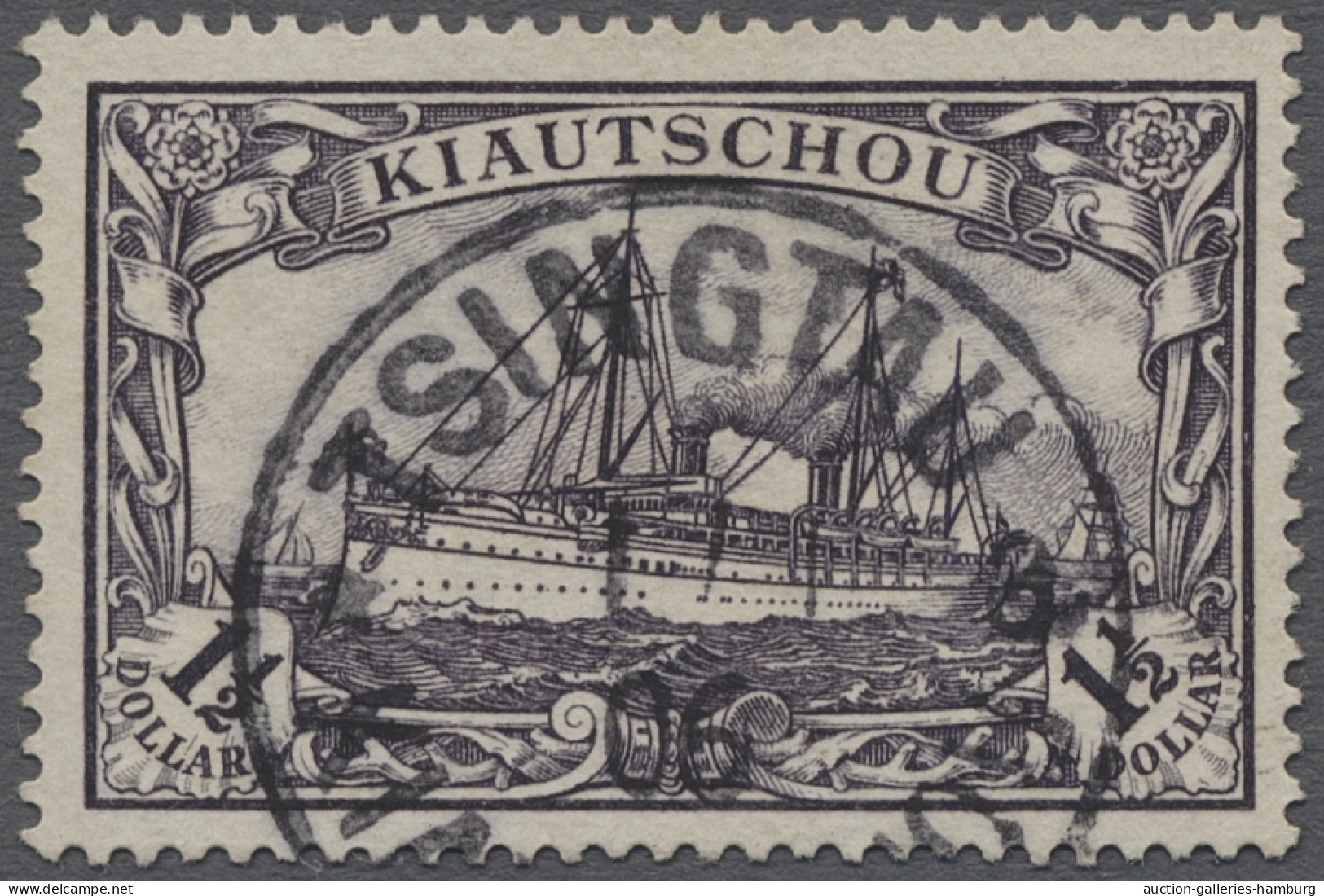 O Deutsche Kolonien - Kiautschou: 1905, Kaiseryacht Ohne Wz. In Dollarwährung, 1 1 - Kiautchou